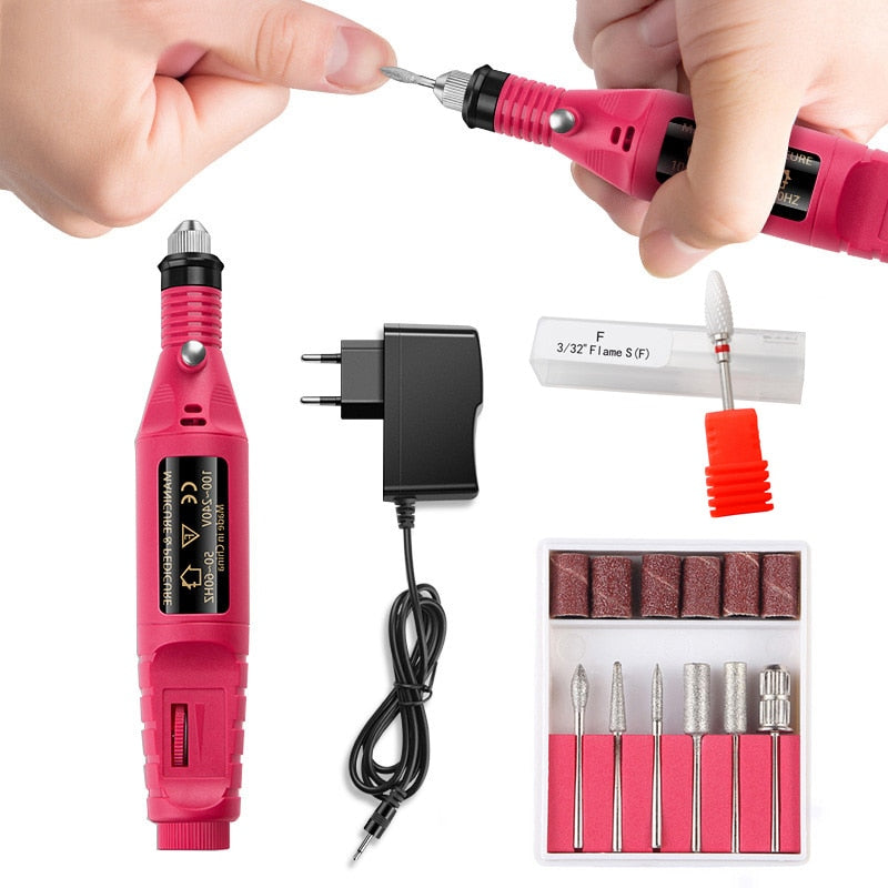 1 Set Professional Electric Nail Drill Machine Manicure Machine Pedicure Drill Set Nail File Nail Drill Equipment Tools