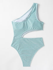 Hollow Out Sparkling One-Piece Swimwear