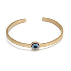 Lucky Eye Turkish Blue Evil Eye Bangle Copper Adjustable Fatima Hand Charm Cuff Bracelet