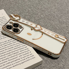 Plating Smiling Face Wrist Band Phone Case For iPhone