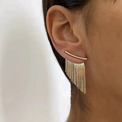 Lucile Gold Color Tassel Earrings