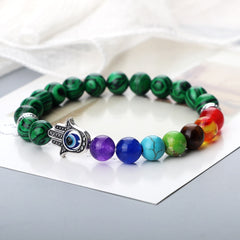 7 Chakra Bracelets Men Natural Tiger Eye Stone Lava Onyx Agates Beads Bracelet