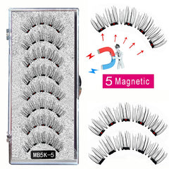 8PCS 5 Magnetic eyelashes with 4 pairs magnets magnetic lashes natural Mink eye lashes with tweezers