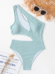 Hollow Out Sparkling One-Piece Swimwear