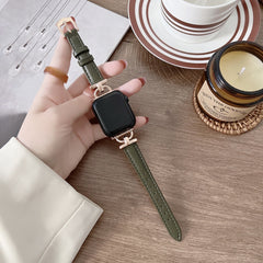 Leather Slim Watchband For Apple Watch