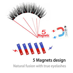 8PCS 5 Magnetic eyelashes with 4 pairs magnets magnetic lashes natural Mink eye lashes with tweezers