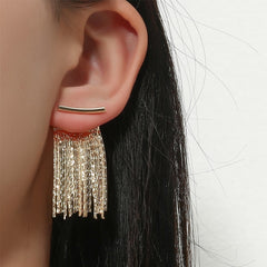 Lucile Gold Color Tassel Earrings