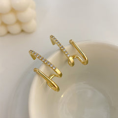 Trista U-shaped Gold Color Earrings