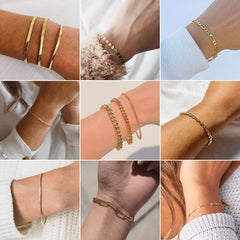 Snake Chain Bracelets Gold Plated Stainless Steel