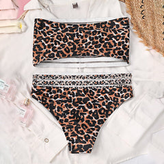 Leopard Bandeau Bikini Set