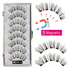 8PCS 5 Magnetic eyelashes with 4 pairs magnets magnetic lashes natural Mink eye lashes with tweezers