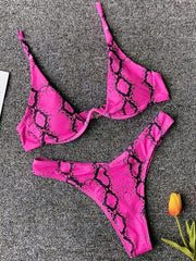 Neon V-bar Underwired Bikini Ribbed Thong Swimwear Two-pieces Bikini