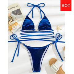 Micro Bikini Thong Criss Cross Swimwear Beachwear Bathing Suit