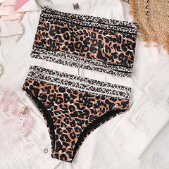 Leopard Bandeau Bikini Set