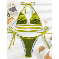 Micro Bikini Thong Criss Cross Swimwear Beachwear Bathing Suit