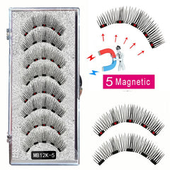 8PCS 5 Magnetic eyelashes with 4 pairs magnets magnetic lashes natural Mink eye lashes with tweezers