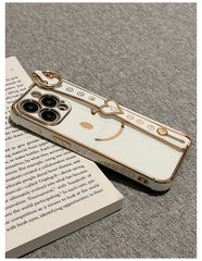 Plating Smiling Face Wrist Band Phone Case For iPhone