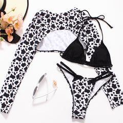 Leopard Print 3 Piece Bikini Set