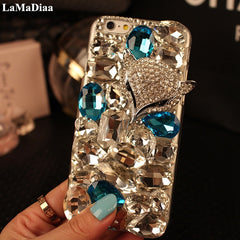 Fox Rhinestone Case Bling Cover coque for iPhone