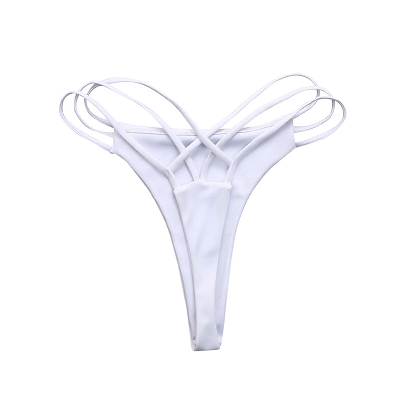 Stylish G-string Cross-Strap Bikini Bottoms