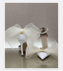 Big Butterfly-Knot Sandals High Heels Pumps Pointed Shoes Stiletto Shoe