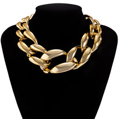 PuRui Punk Chunky Chain Choker Necklace for Women Hip Hop Gold Color Layered Collar Necklace Statement Fashion Jewelry