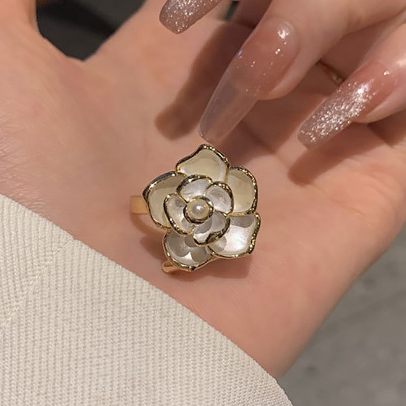 Handmade Rose Ring with pearl