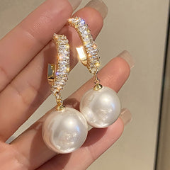 Elegant Imitation Pearl Dangle Earrings