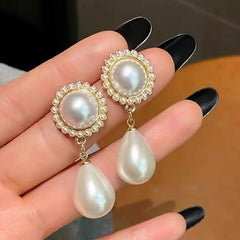 Elegant Imitation Pearl Dangle Earrings