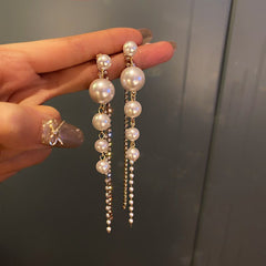 Elegant Imitation Pearl Dangle Earrings