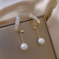 Elegant Imitation Pearl Dangle Earrings