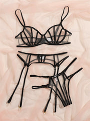 Push up Set Woman 3 Pieces Underwire Erotic Lingerie set