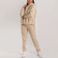 2 Piece Pants Set Long Sleeve Hoodie Pocket Sweatpants