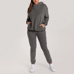 2 Piece Pants Set Long Sleeve Hoodie Pocket Sweatpants