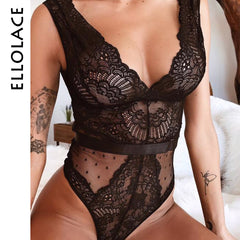 Lace Bodysuit Women Embroidery