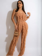 Sleeveless Ruffles Pant Set Two-Piece